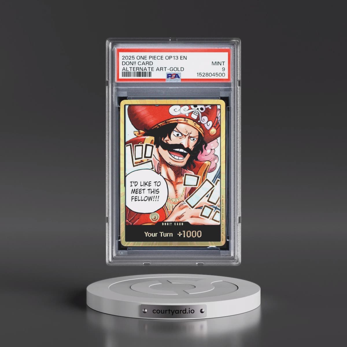 2025 One Piece OP13-Carrying on His Will Don!! Card - Alternate Art-Gold (PSA 9 MINT)