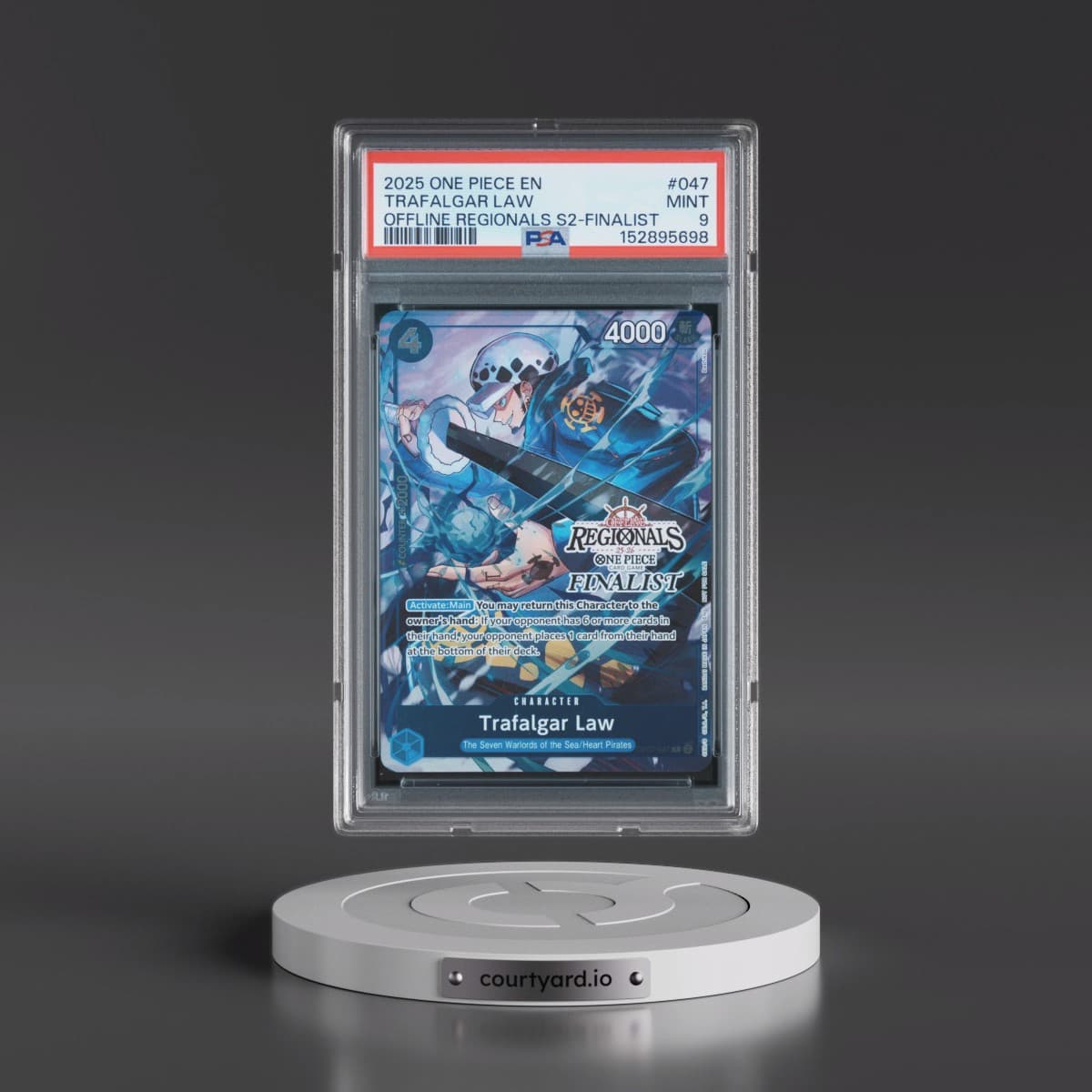 2025 One Piece Offline Regionals Pack 2025 Season 2 #047 Trafalgar Law - Finalist (PSA 9 MINT)