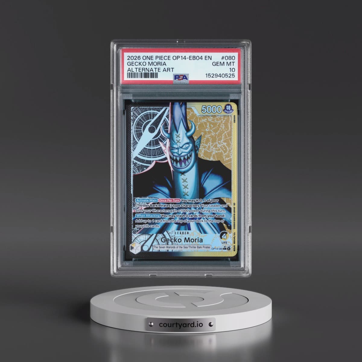 2026 One Piece OP14-EB04-the Azure Sea's Seven #080 Gecko Moria - Alternate Art (PSA 10 GEM MINT)