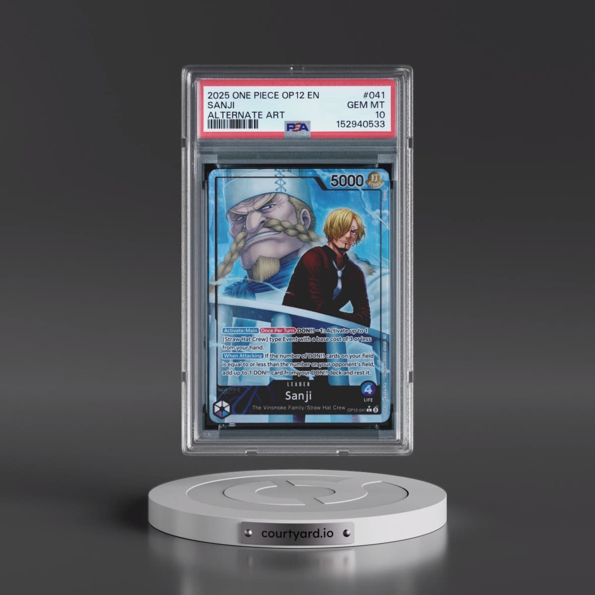 2025 One Piece OP12-Legacy of the Master #041 Sanji - Alternate Art (PSA 10 GEM MINT)