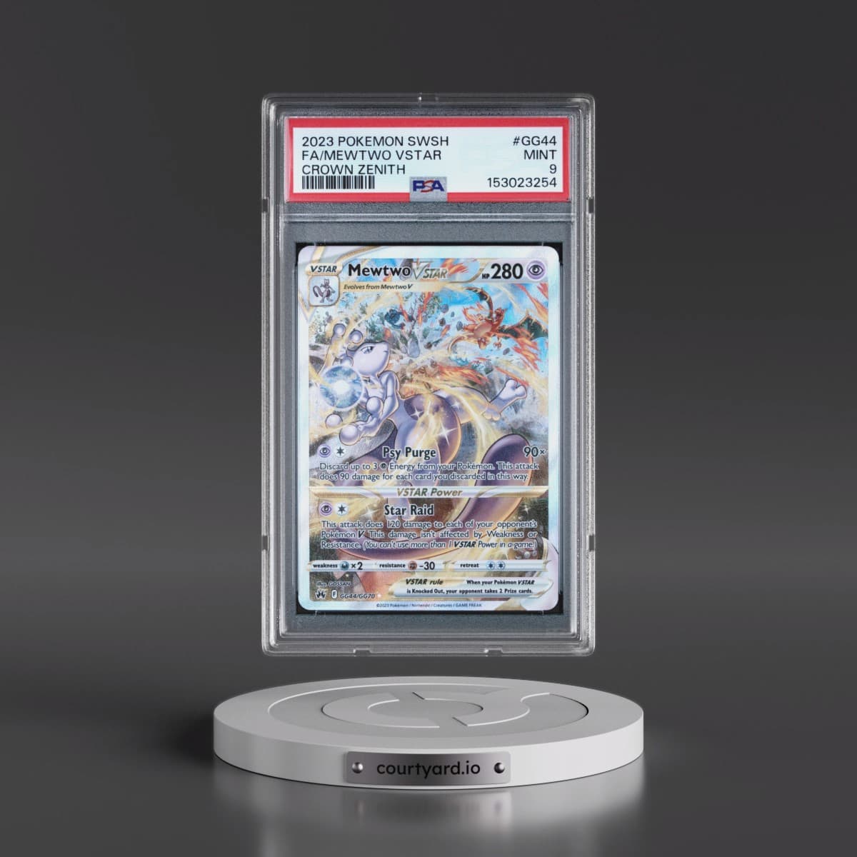 2023 Pokémon Sword and Shield Crown Zenith #GG44 Mewtwo Vstar - Full Art (PSA 9 MINT)