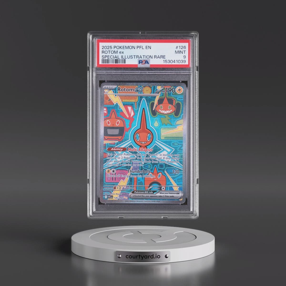 2025 Pokémon Pfl EN-Phantasmal Flames #126 Rotom EX - Holo Special Illustration Rare (PSA 9 MINT)
