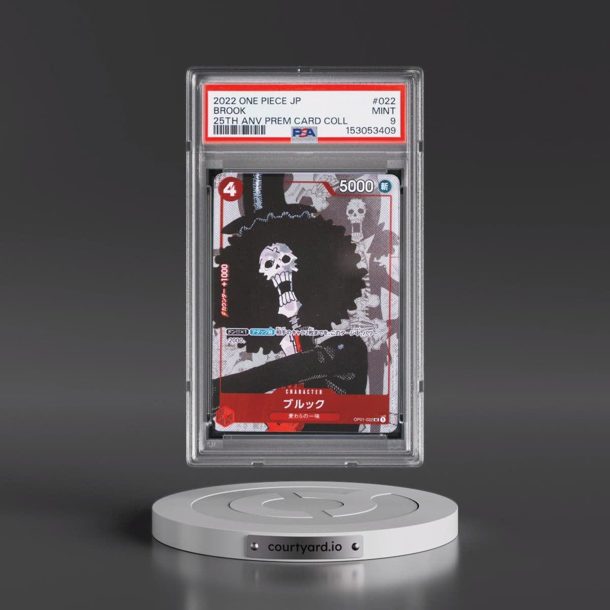 2022 One Piece Japanese 25th Anniversary Premium Card Collection #022 Brook (PSA 9 MINT)