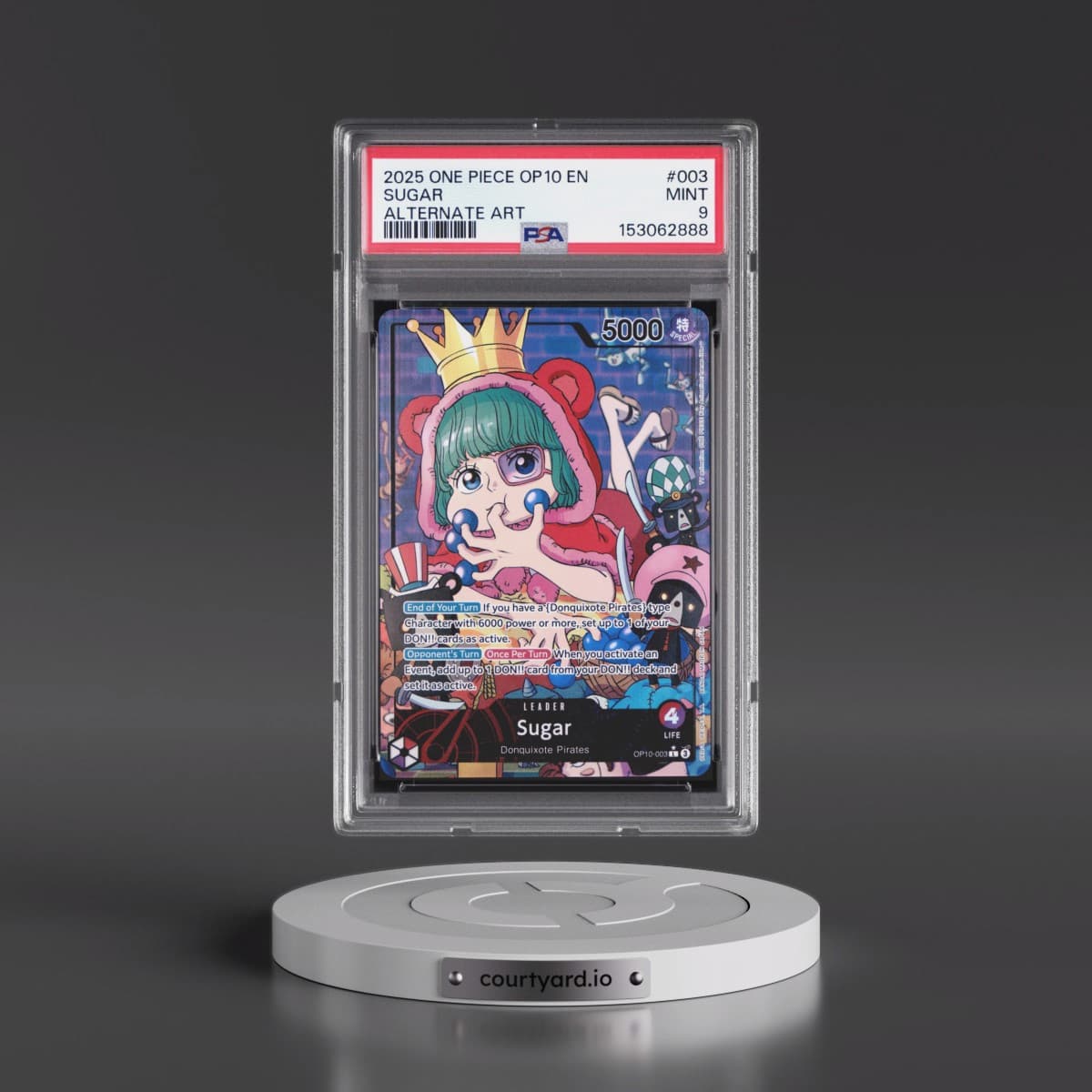 2025 One Piece OP10-Royal Blood #003 Sugar - Alternate Art (PSA 9 MINT)