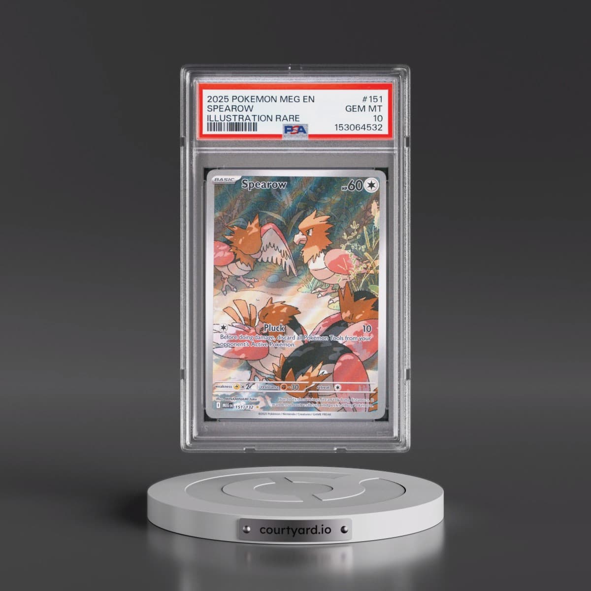 2025 Pokémon Meg EN-Mega Evolution #151 Spearow - Illustration Rare (PSA 10 GEM MINT)