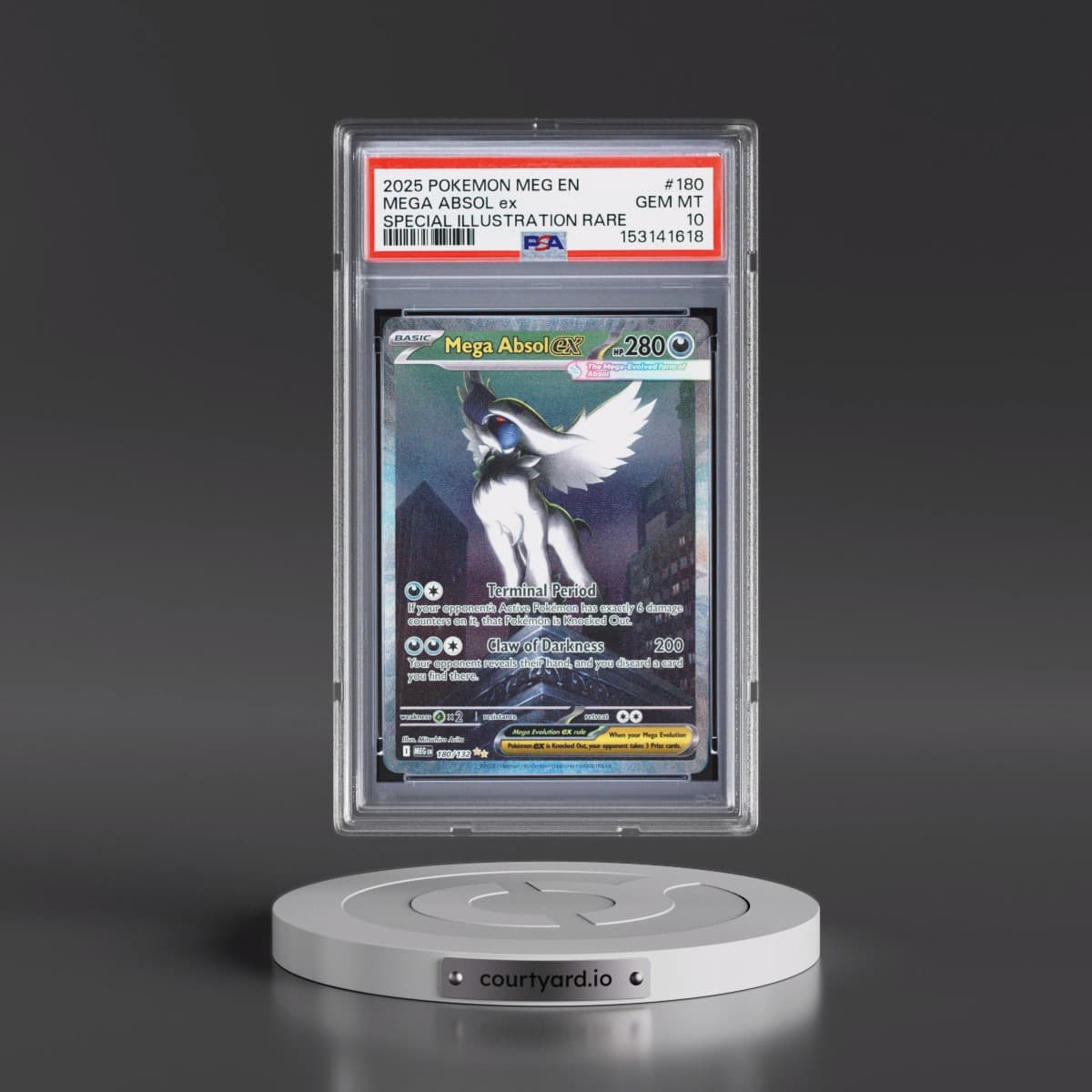 2025 Pokémon Meg EN-Mega Evolution #180 Mega Absol EX - Holo Special Illustration Rare (PSA 10 GEM MINT)