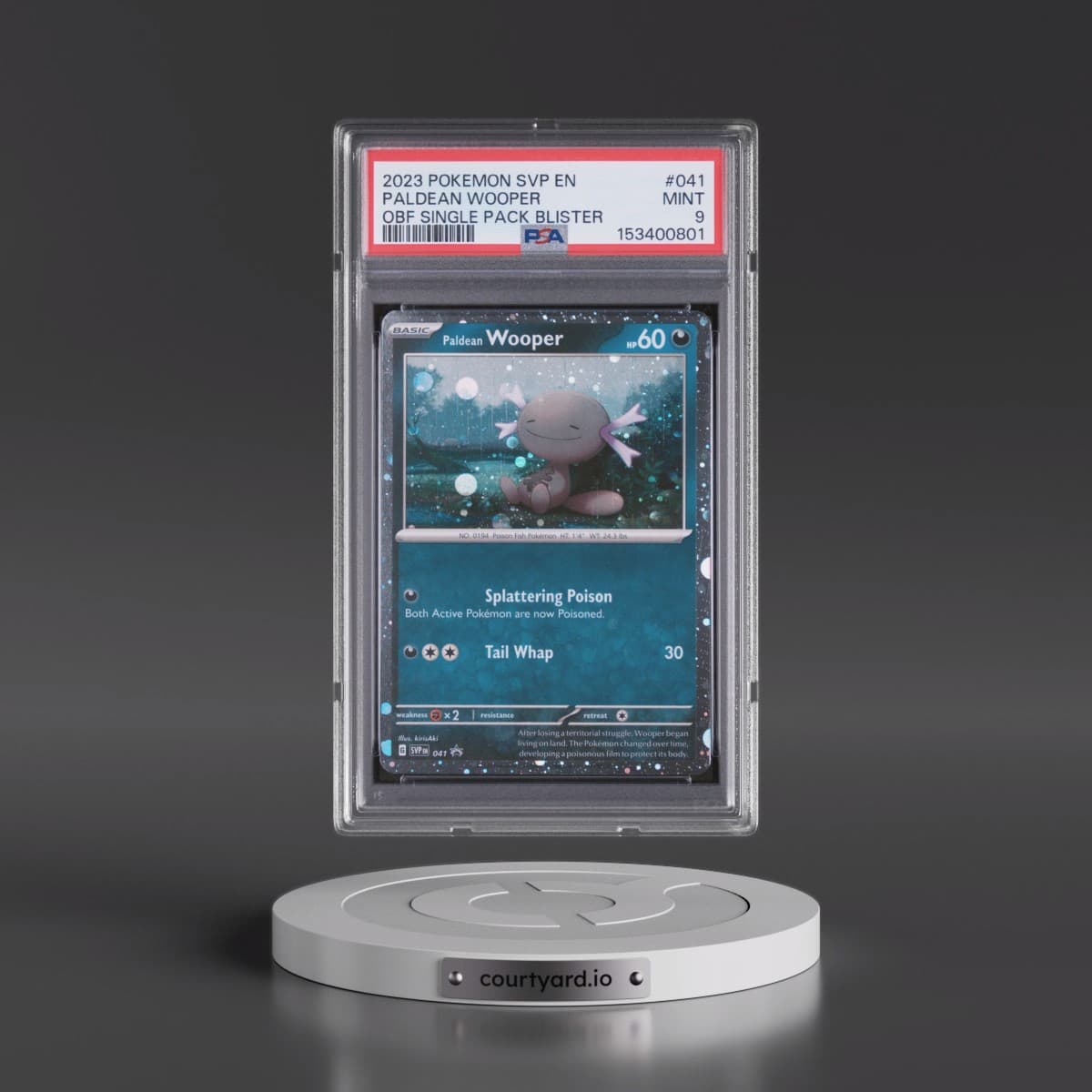 2023 Pokémon Svp EN-SV Black Star Promo #041 Paldean Wooper - Obsidian Flames Single Pack Blister (PSA 9 MINT)
