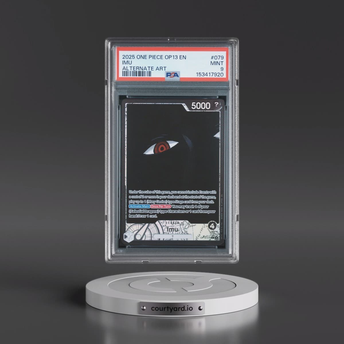 2025 One Piece OP13-Carrying on His Will #079 Imu - Alternate Art (PSA 9 MINT)
