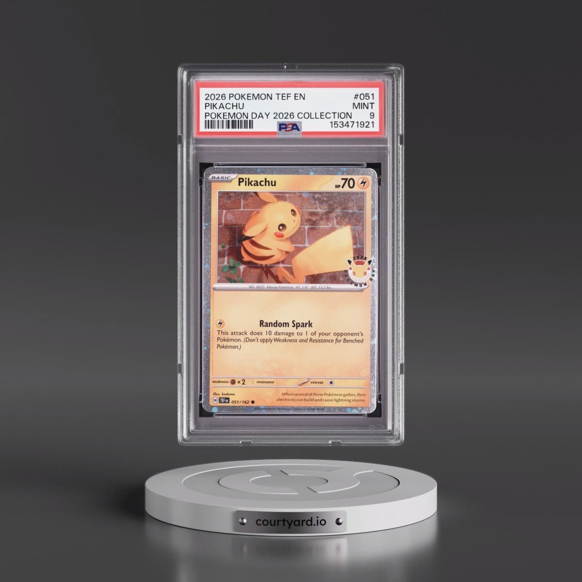 2026 Pokémon Tef EN-Temporal Forces #051 Pikachu - Pokemon Day 2026 Collection (PSA 9 MINT)