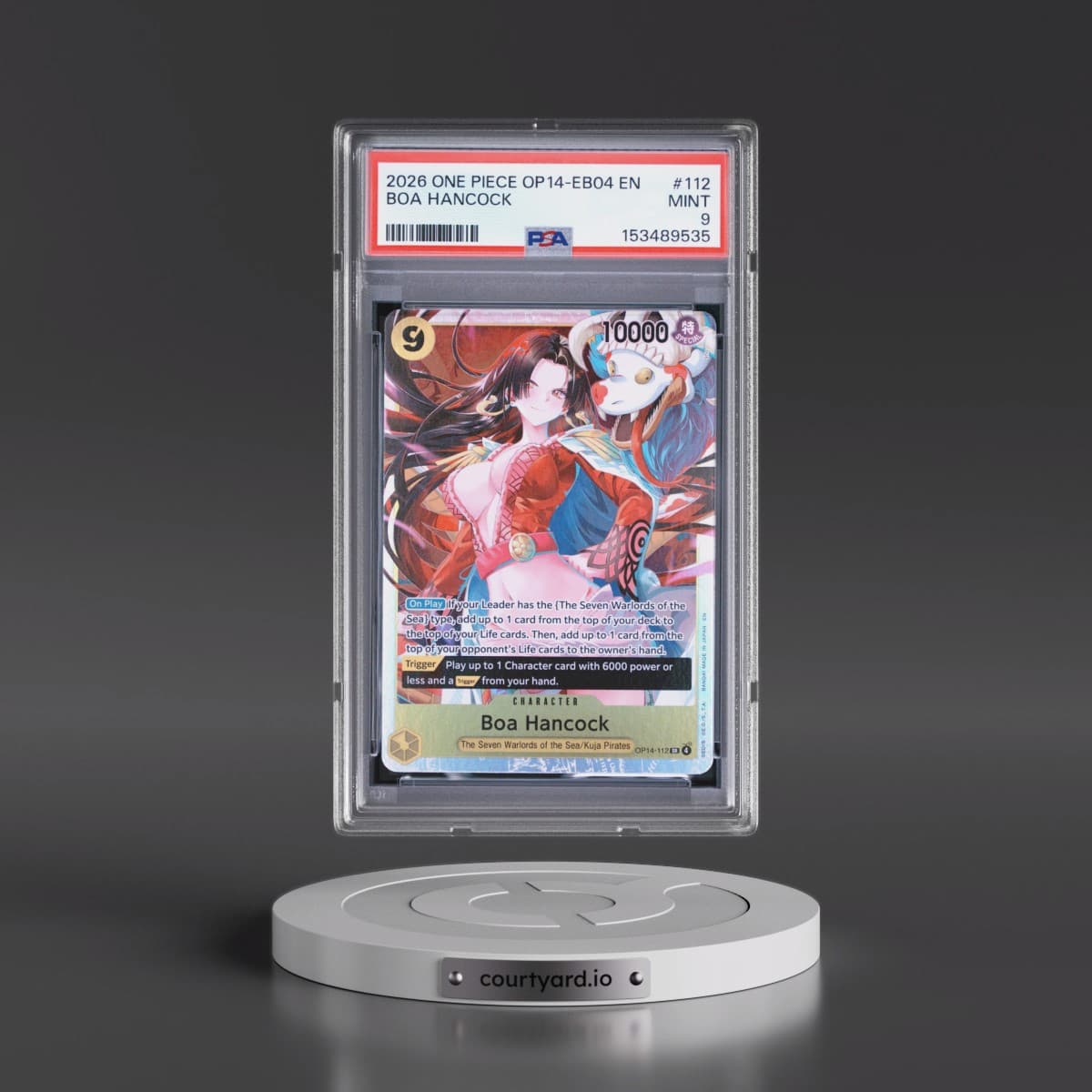 2026 One Piece OP14-EB04-the Azure Sea's Seven #112 Boa Hancock (PSA 9 MINT)