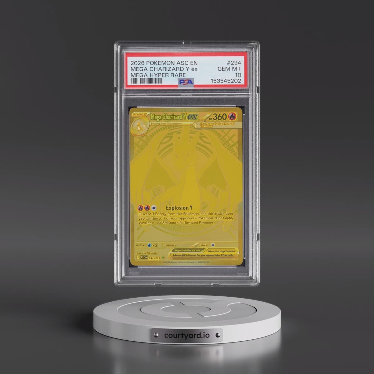 2026 Pokémon Asc EN-Ascended Heroes #294 Mega Charizard Y EX - Holo Mega Hyper Rare (PSA 10 GEM MINT)