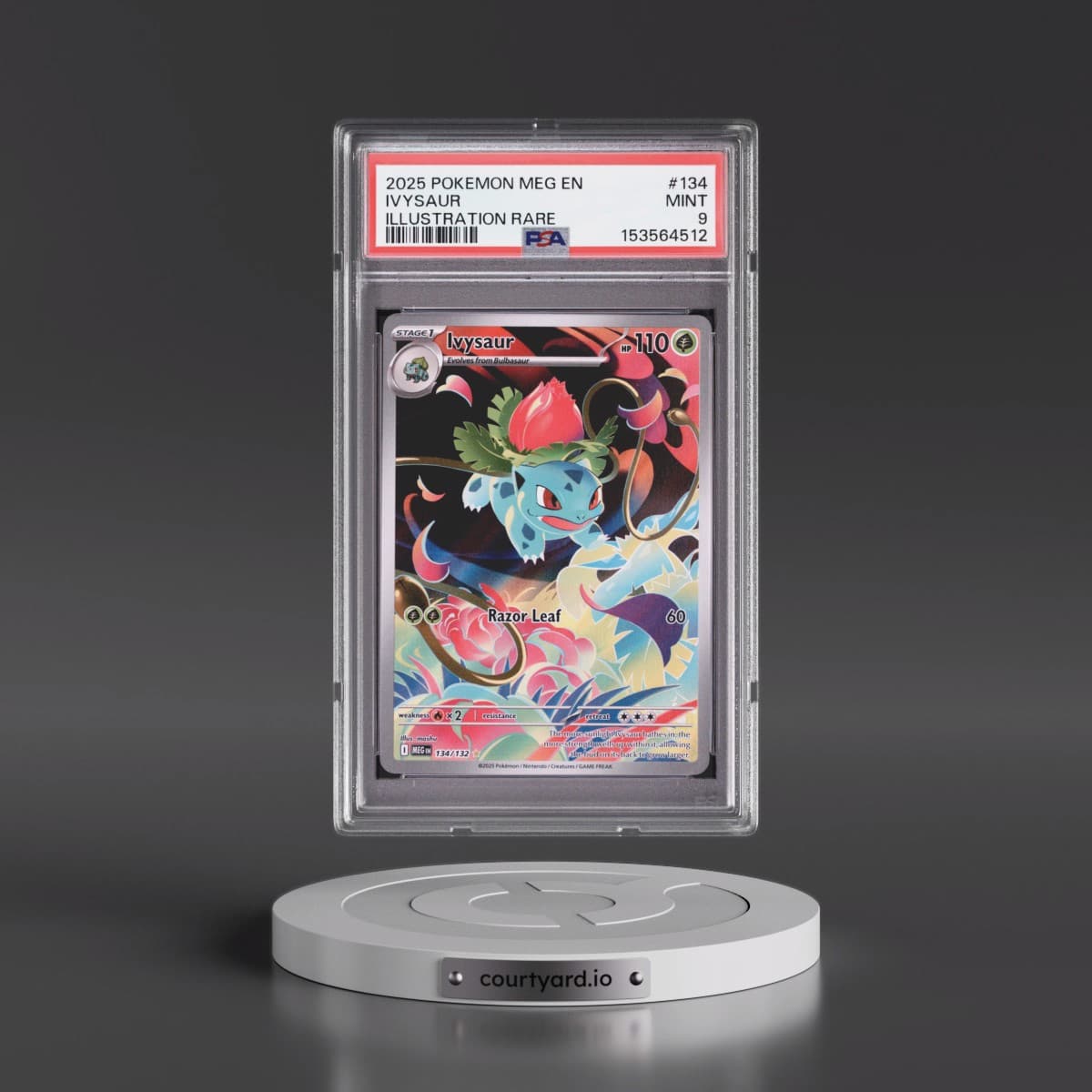 2025 Pokémon Meg EN-Mega Evolution #134 Ivysaur - Illustration Rare (PSA 9 MINT)