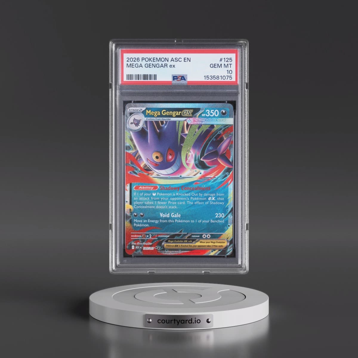 2026 Pokémon Asc EN-Ascended Heroes #125 Mega Gengar EX - Holo (PSA 10 GEM MINT)