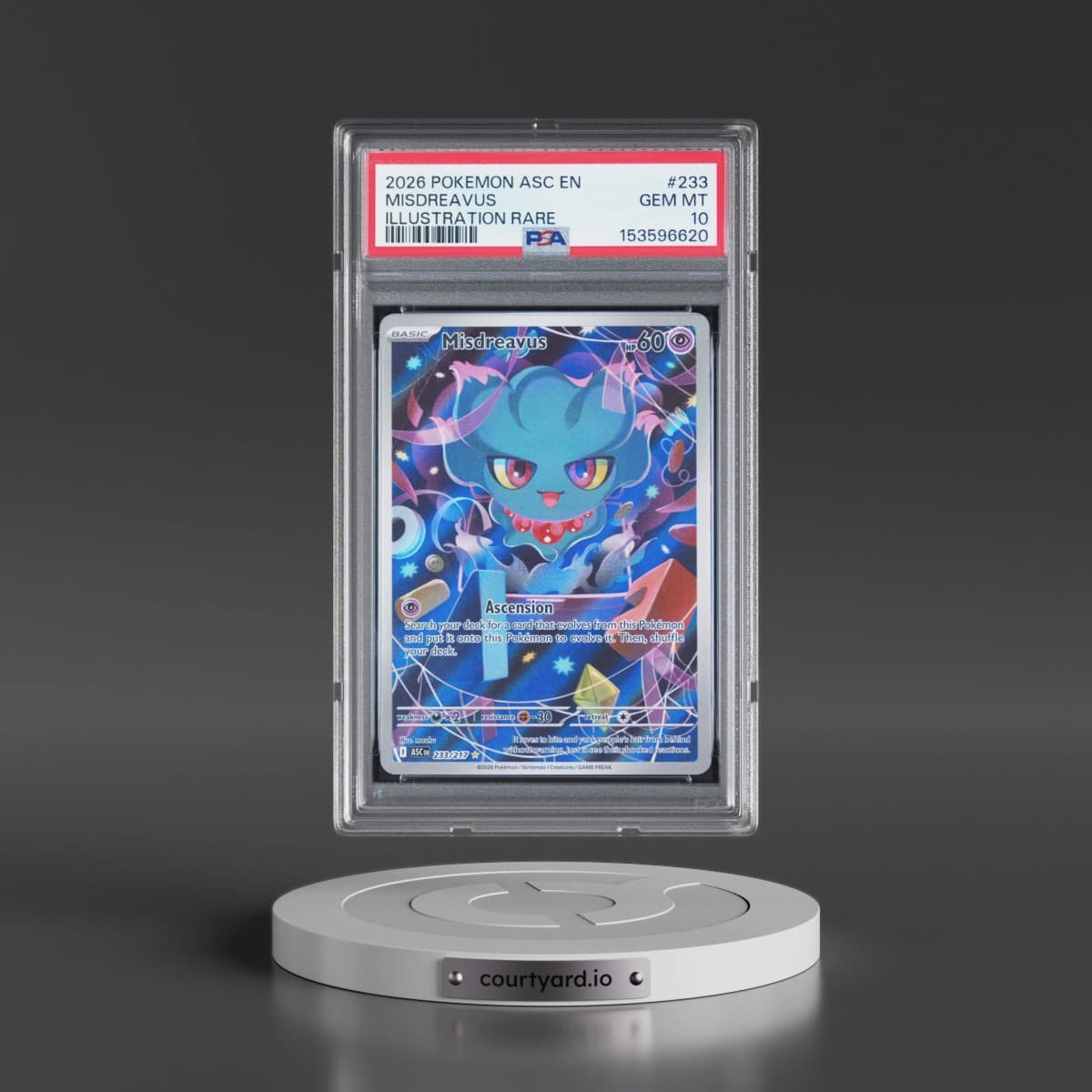 2026 Pokémon Asc EN-Ascended Heroes #233 Misdreavus - Illustration Rare (PSA 10 GEM MINT)