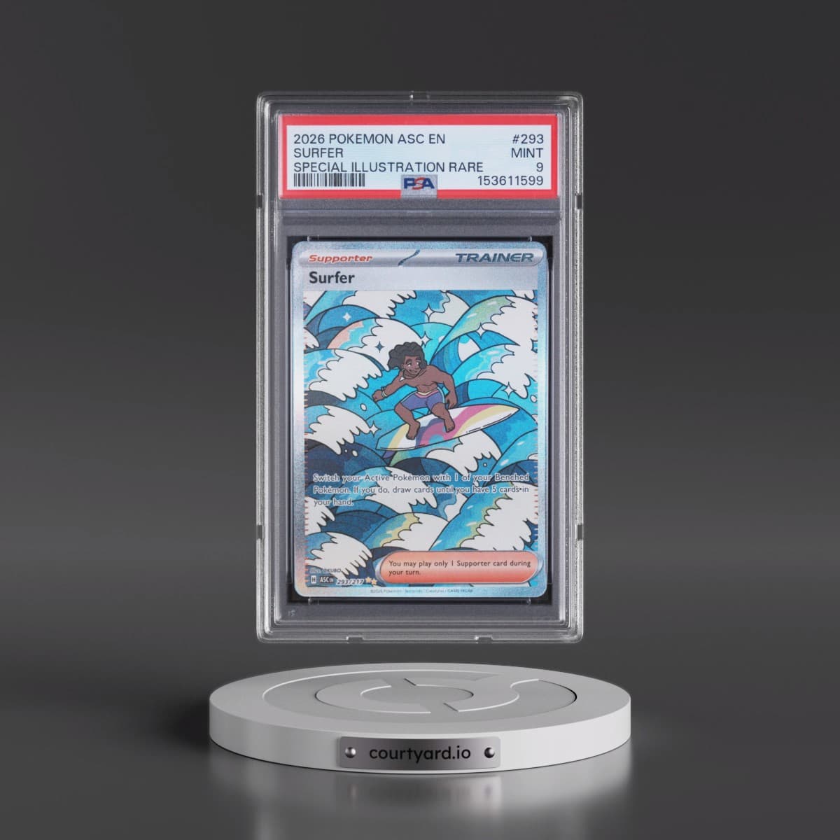 2026 Pokémon Asc EN-Ascended Heroes #293 Surfer - Special Illustration Rare (PSA 9 MINT)