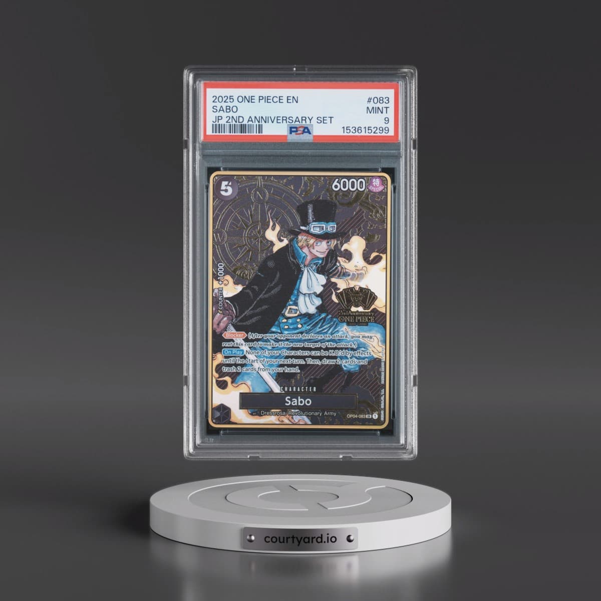 2025 One Piece Japanese 2nd Anniversary Set #083 Sabo (PSA 9 MINT)