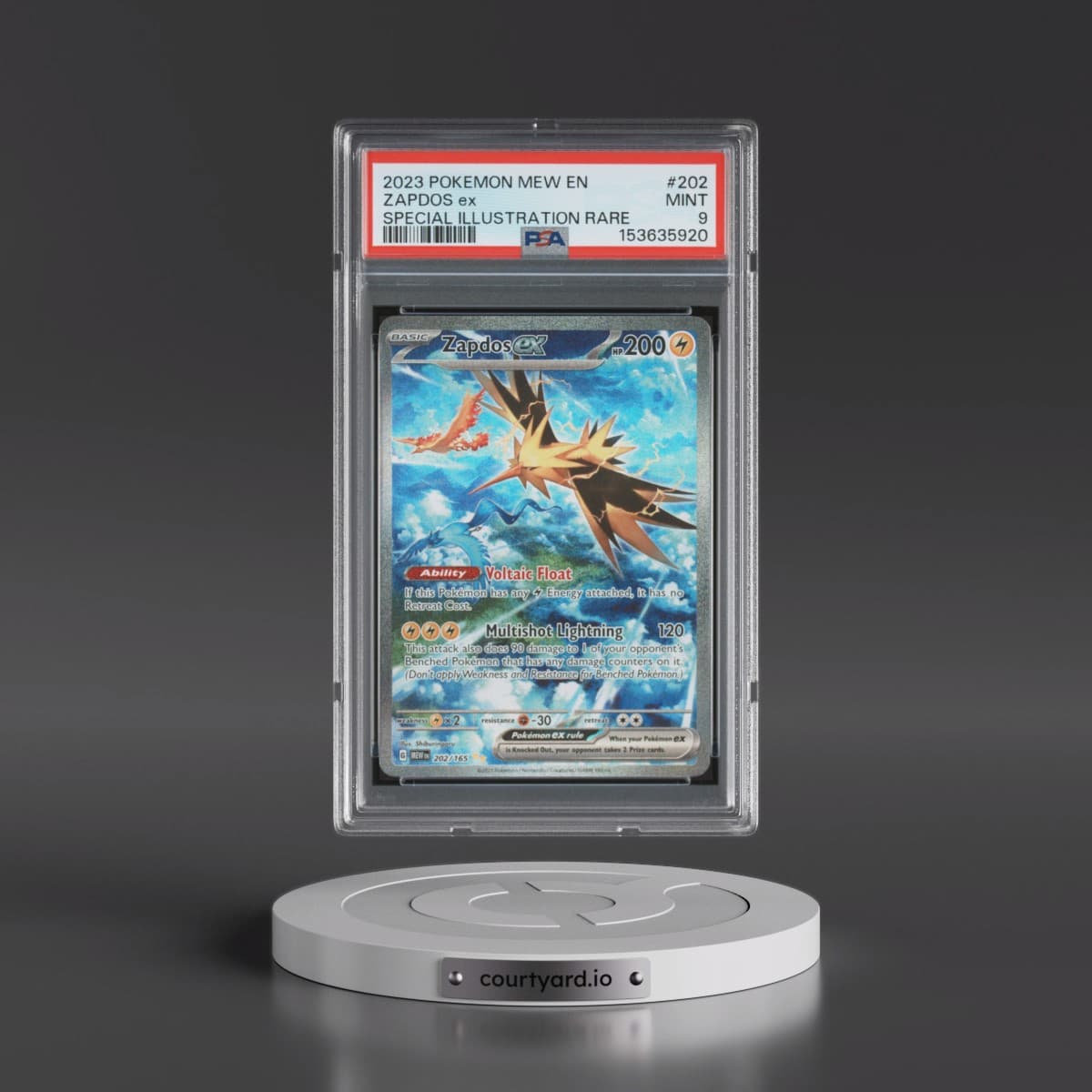 2023 Pokémon Mew EN-151 #202 Zapdos EX - Holo Special Illustration Rare (PSA 9 MINT)