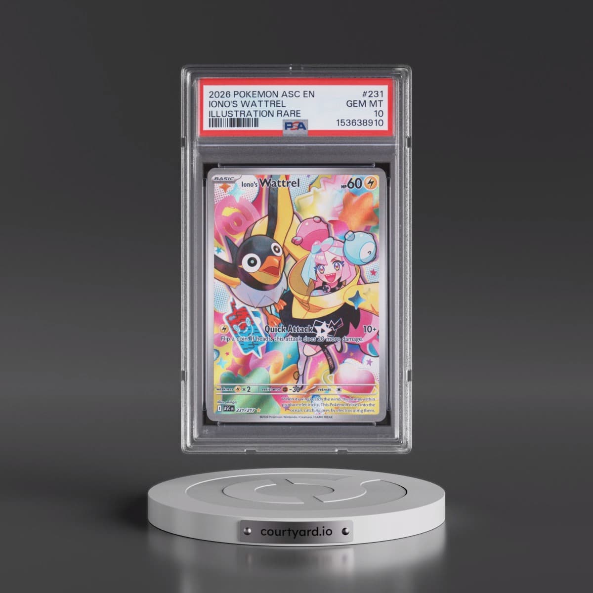 2026 Pokémon Asc EN-Ascended Heroes #231 Iono's Wattrel - Illustration Rare (PSA 10 GEM MINT)
