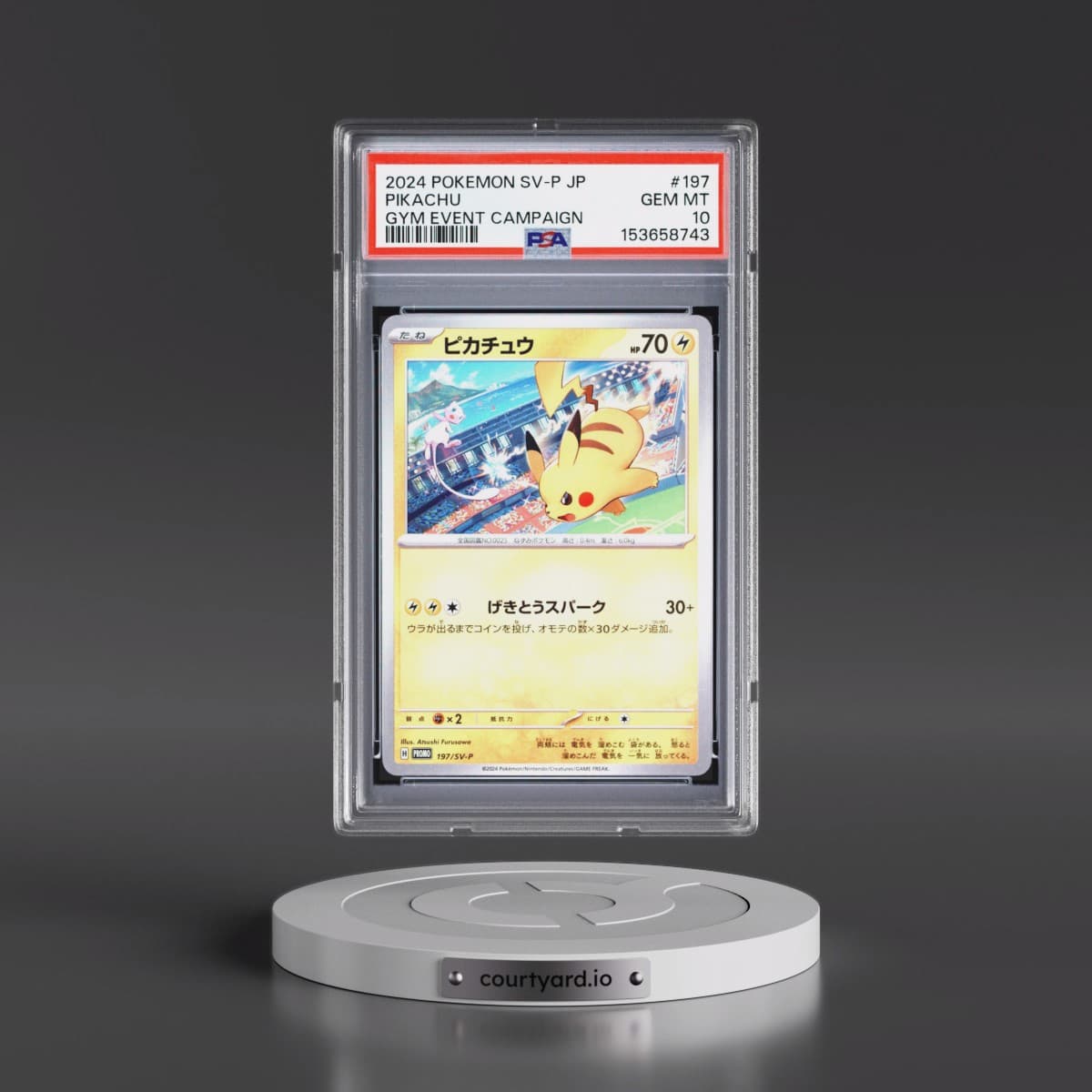 2024 Pokémon SV-P Promo #197 Pikachu - Gym Event Campaign (PSA 10 GEM MINT)