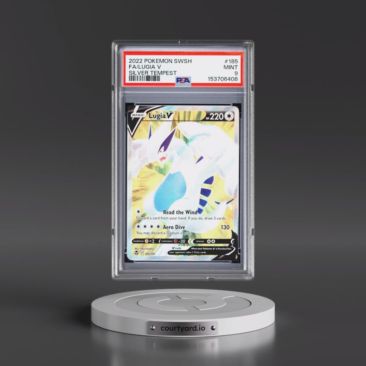 2022 Pokémon Sword & Shield Silver Tempest #185 Lugia V - Holo Full Art (PSA 9 MINT)