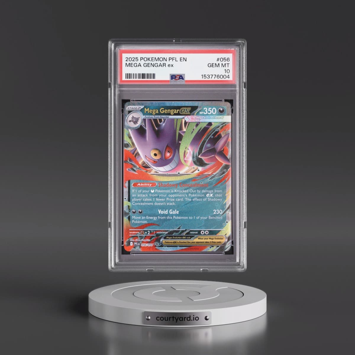 2025 Pokémon Pfl EN-Phantasmal Flames #056 Mega Gengar EX - Holo (PSA 10 GEM MINT)