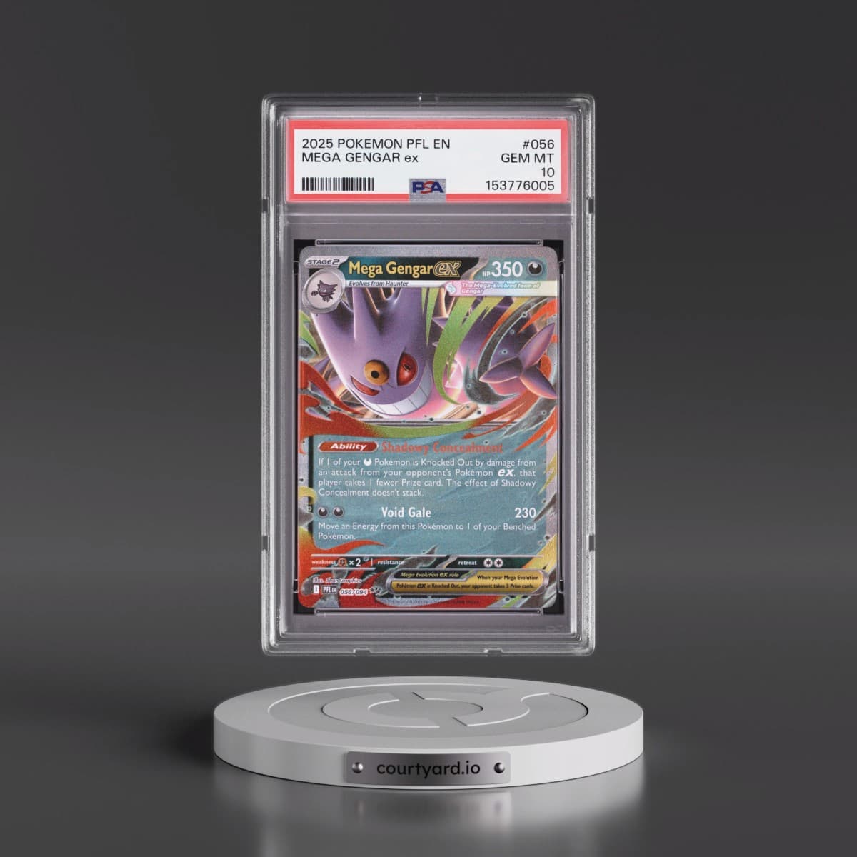 2025 Pokémon Pfl EN-Phantasmal Flames #056 Mega Gengar EX - Holo (PSA 10 GEM MINT)