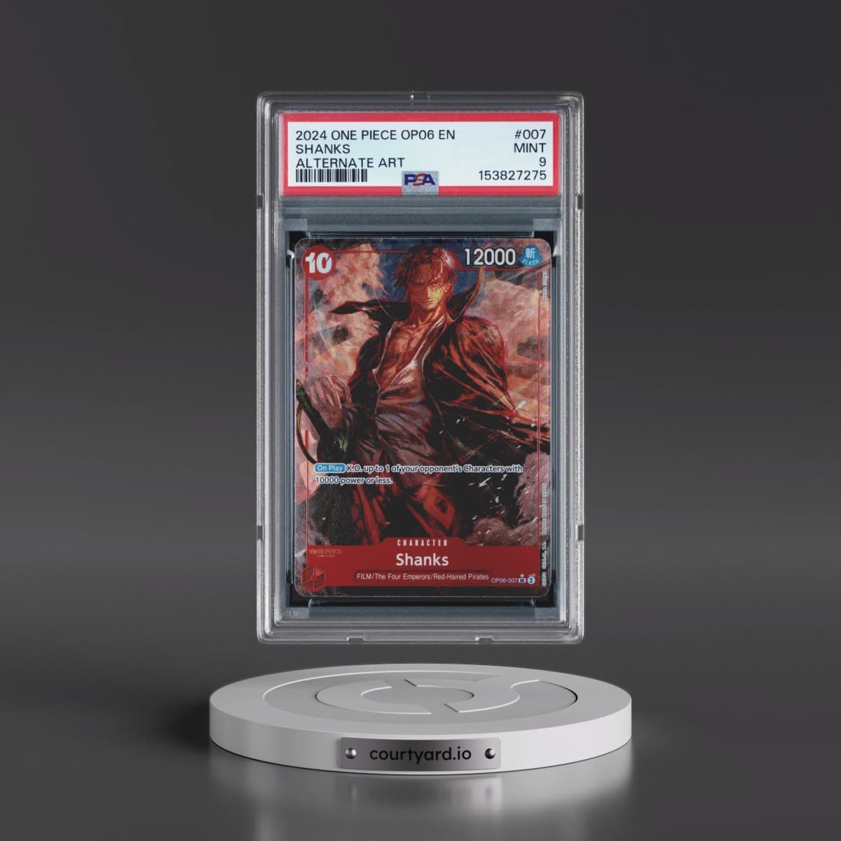 2024 One Piece OP06-Wings of the Captain #007 Shanks - Alternate Art (PSA 9 MINT)