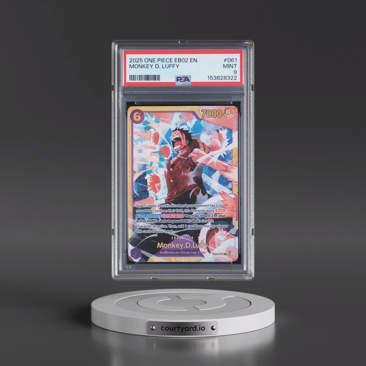 2025 One Piece EB02-Extra Booster -Anime 25th Collection #061 Monkey D. Luffy (PSA 9 MINT)