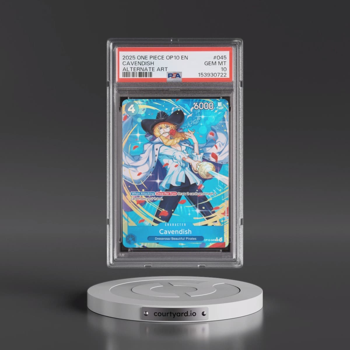 2025 One Piece OP10-Royal Blood #045 Cavendish - Alternate Art (PSA 10 GEM MINT)