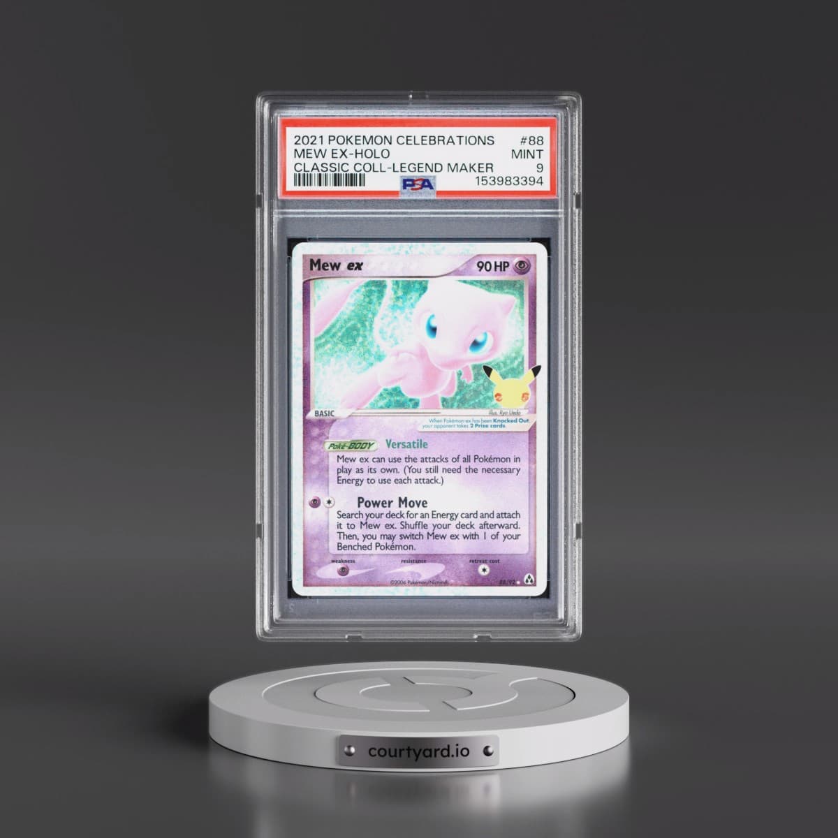 2021 Pokémon Celebrations Classic Collection #88 Mew EX - Holo Holo (PSA 9 MINT)