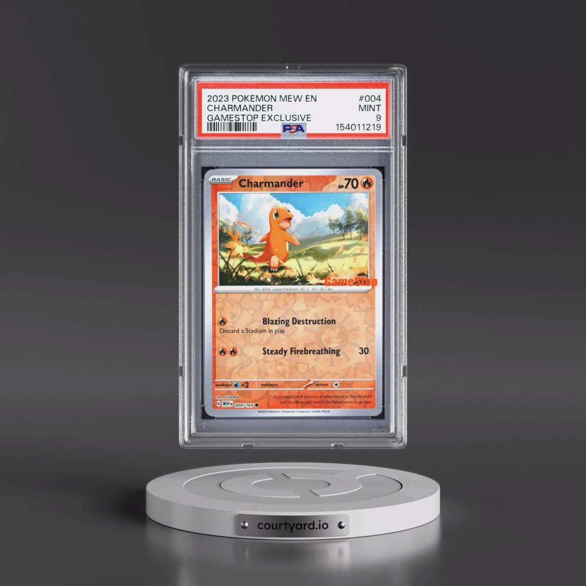 2023 Pokémon Mew EN-151 #004 Charmander - Gamestop Exclusive (PSA 9 MINT)