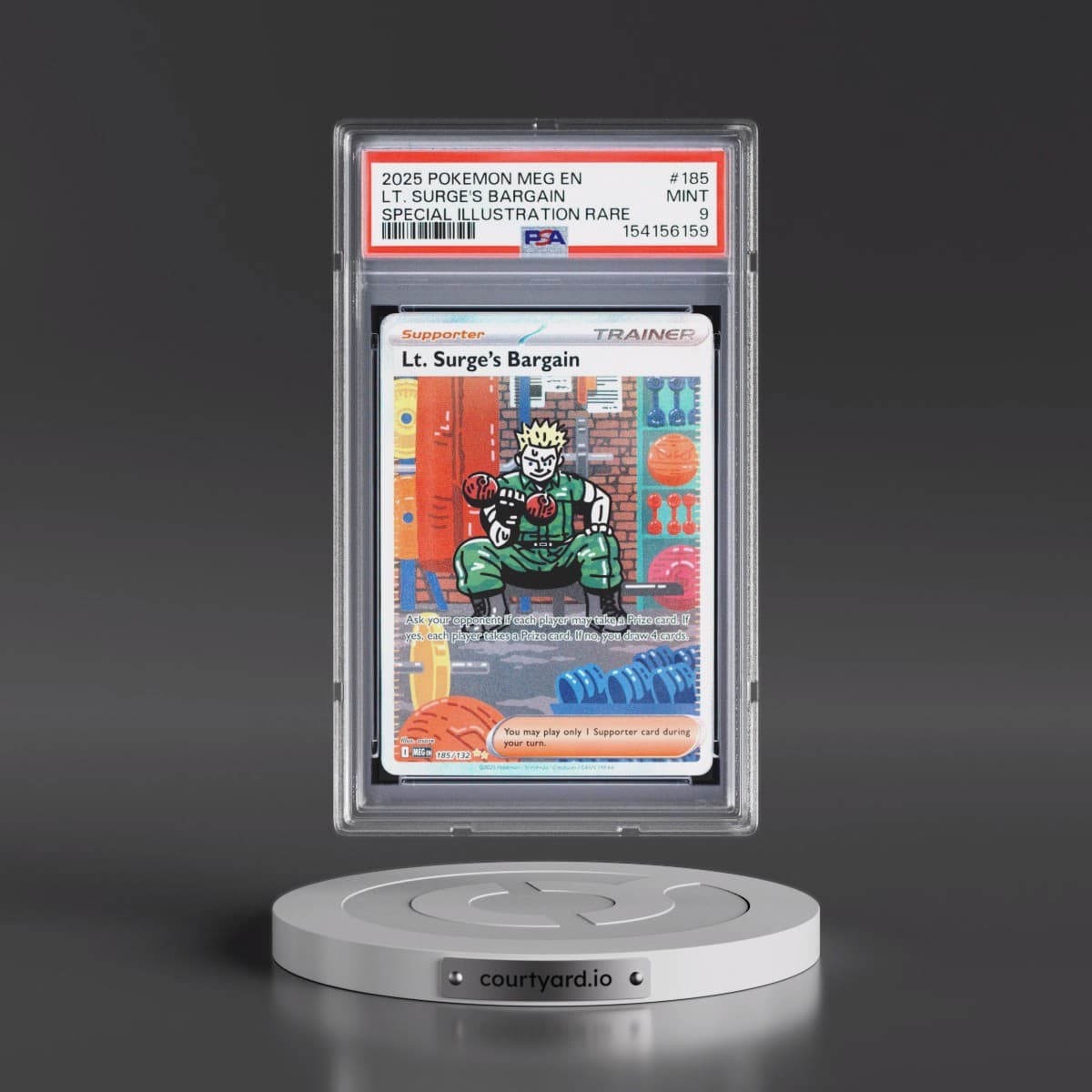 2025 Pokémon Meg EN-Mega Evolution #185 LT. Surge's Bargain - Special Illustration Rare (PSA 9 MINT)