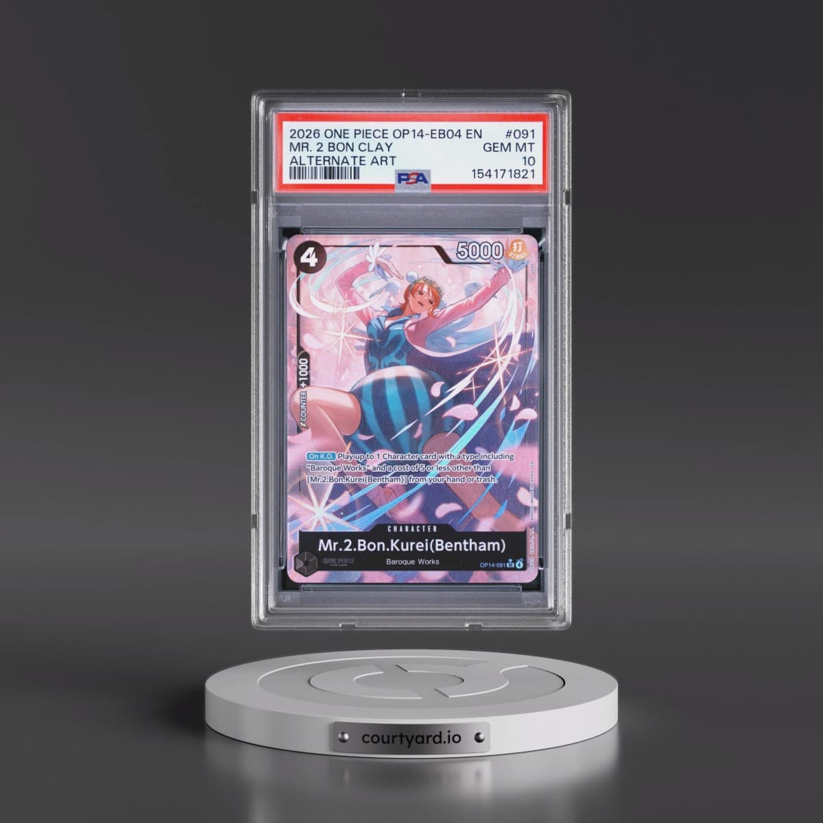 2026 One Piece OP14-EB04-the Azure Sea's Seven #091 Mr. 2 Bon Clay - Alternate Art (PSA 10 GEM MINT)