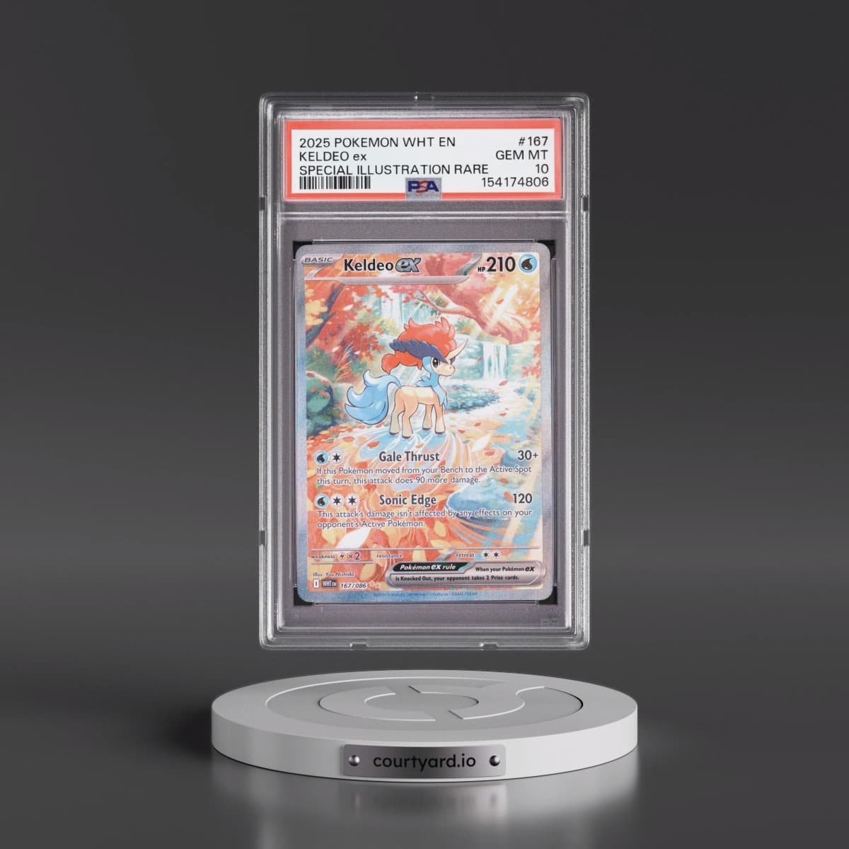 2025 Pokémon Wht EN-White Flare #167 Keldeo EX - Holo Special Illustration Rare (PSA 10 GEM MINT)