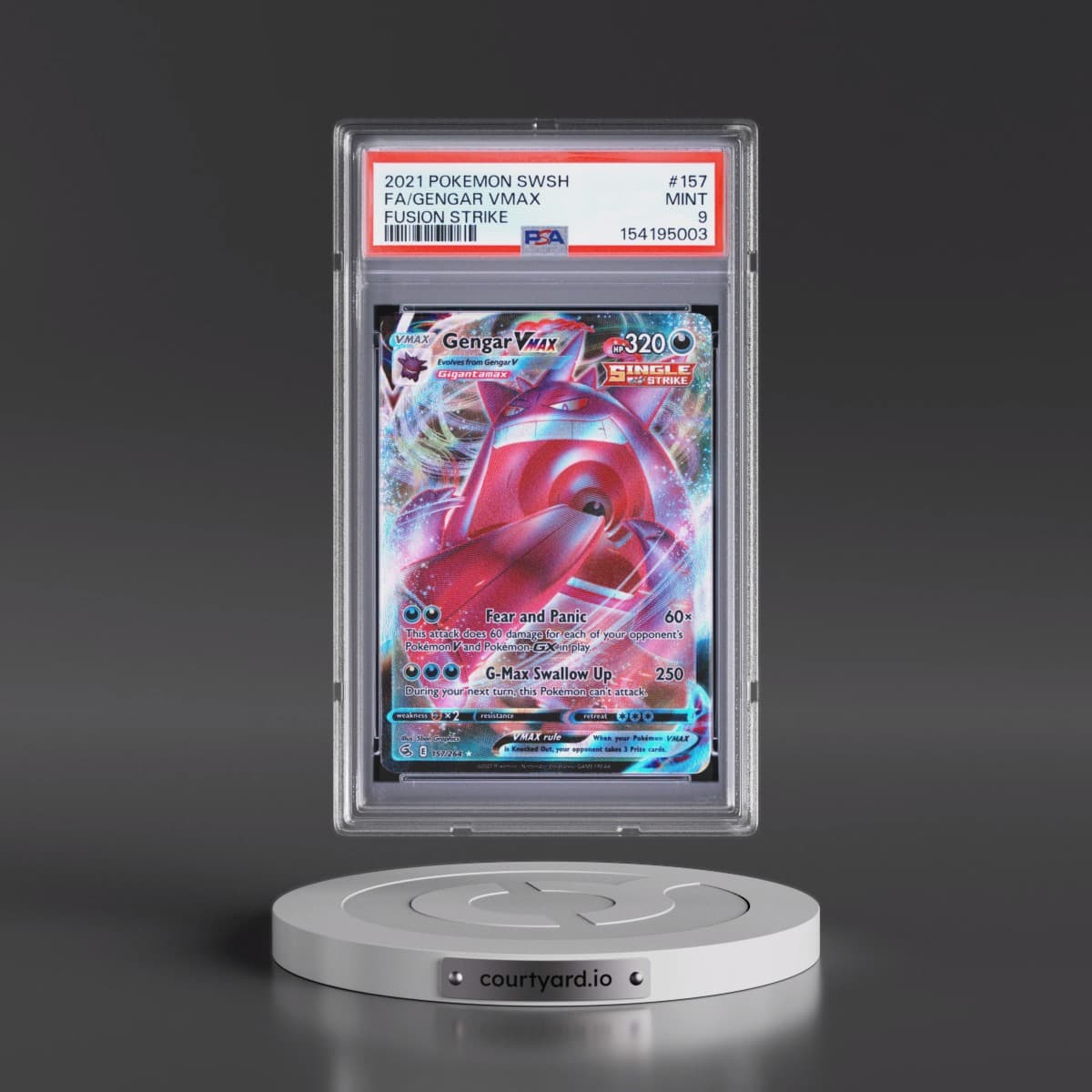 2021 Pokémon Sword & Shield Fusion Strike #157 Gengar Vmax - Full Art (PSA 9 MINT)