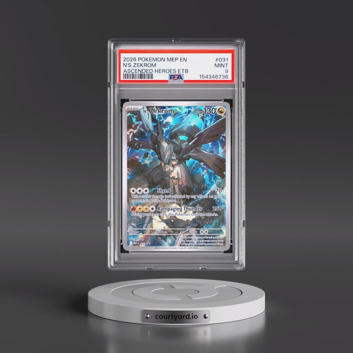 2026 Pokémon Mep EN-Me Black Star Promo #031 N's Zekrom - Ascended Heroes Elite Trainer Box (PSA 9 MINT)