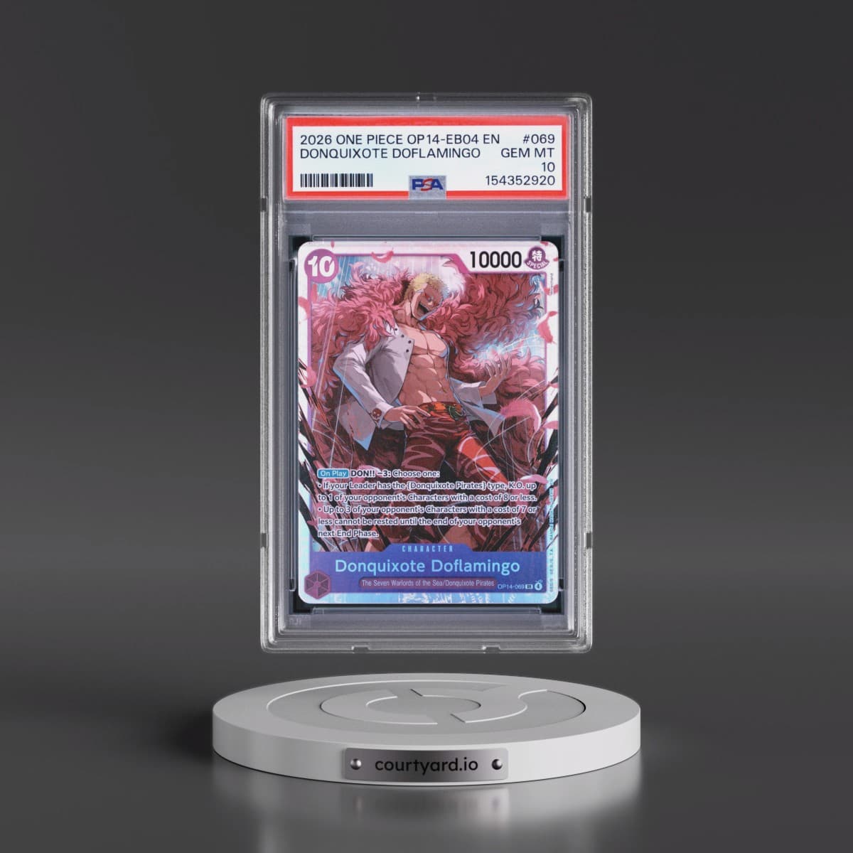 2026 One Piece OP14-EB04-the Azure Sea's Seven #069 Donquixote Doflamingo (PSA 10 GEM MINT)