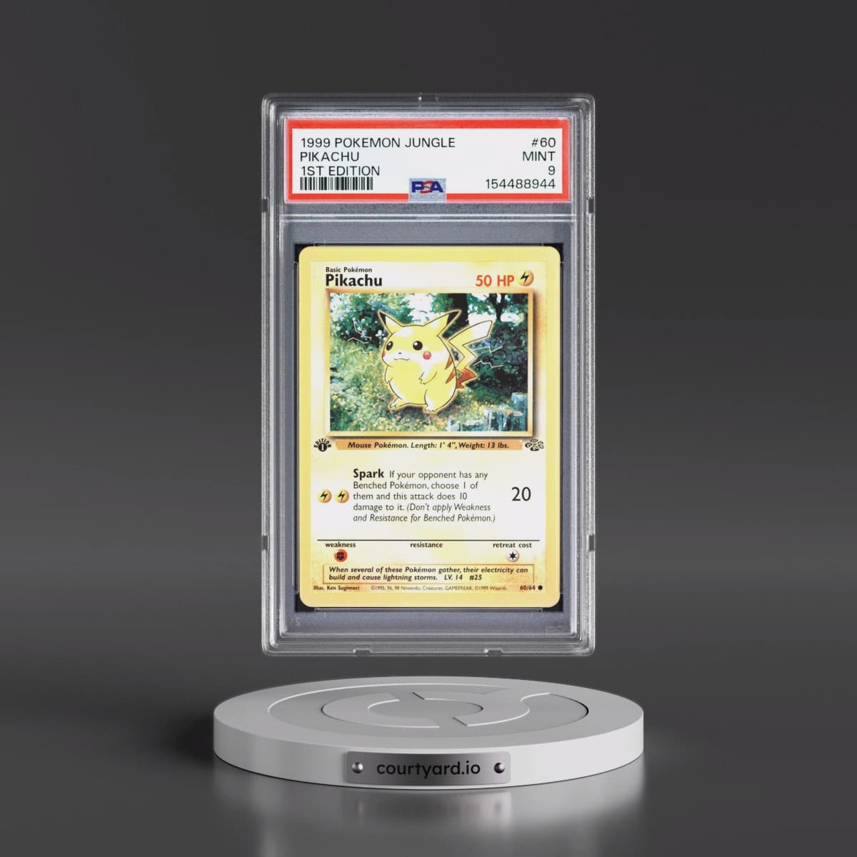 1999 Pokémon Jungle #60 Pikachu - 1st Edition (PSA 9 MINT)