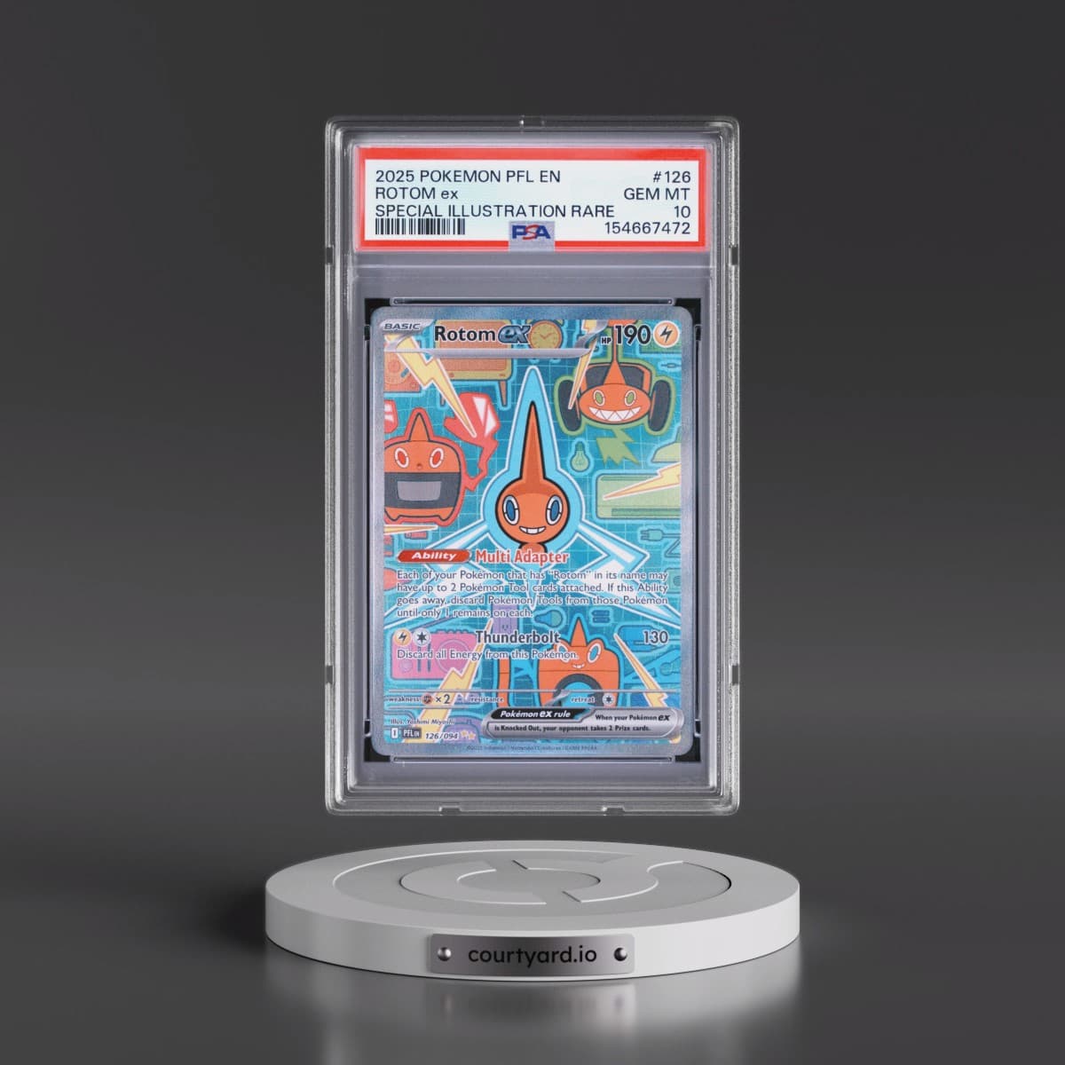 2025 Pokémon Pfl EN-Phantasmal Flames #126 Rotom EX - Holo Special Illustration Rare (PSA 10 GEM MINT)