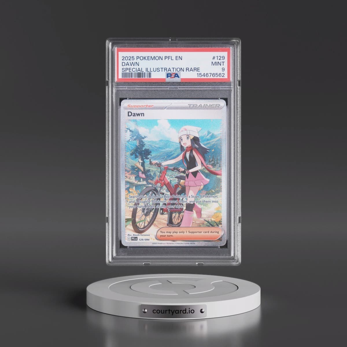 2025 Pokémon Pfl EN-Phantasmal Flames #129 Dawn - Special Illustration Rare (PSA 9 MINT)