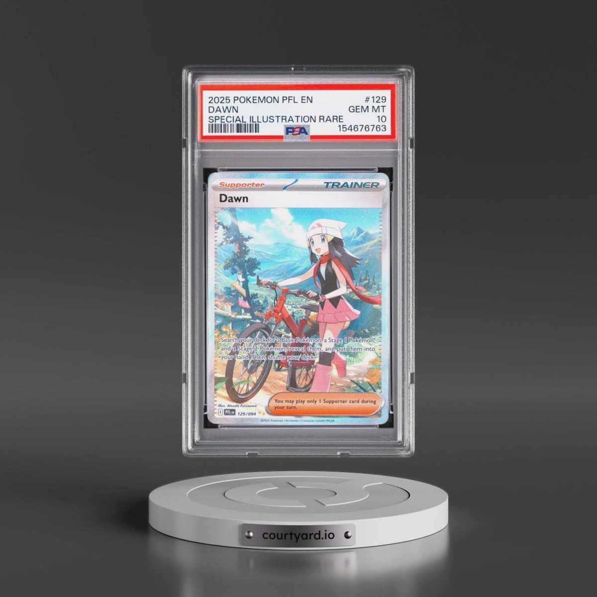 2025 Pokémon Pfl EN-Phantasmal Flames #129 Dawn - Special Illustration Rare (PSA 10 GEM MINT)