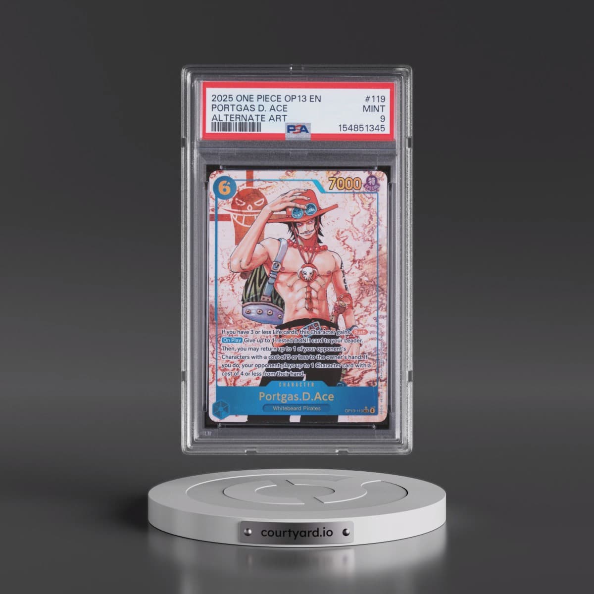 2025 One Piece OP13-Carrying on His Will #119 Portgas D. Ace - Alternate Art (PSA 9 MINT)