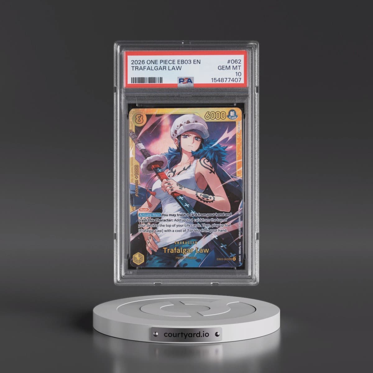2026 One Piece EB03-Extra Booster -One Piece Heroines Edition #062 Trafalgar Law (PSA 10 GEM MINT)