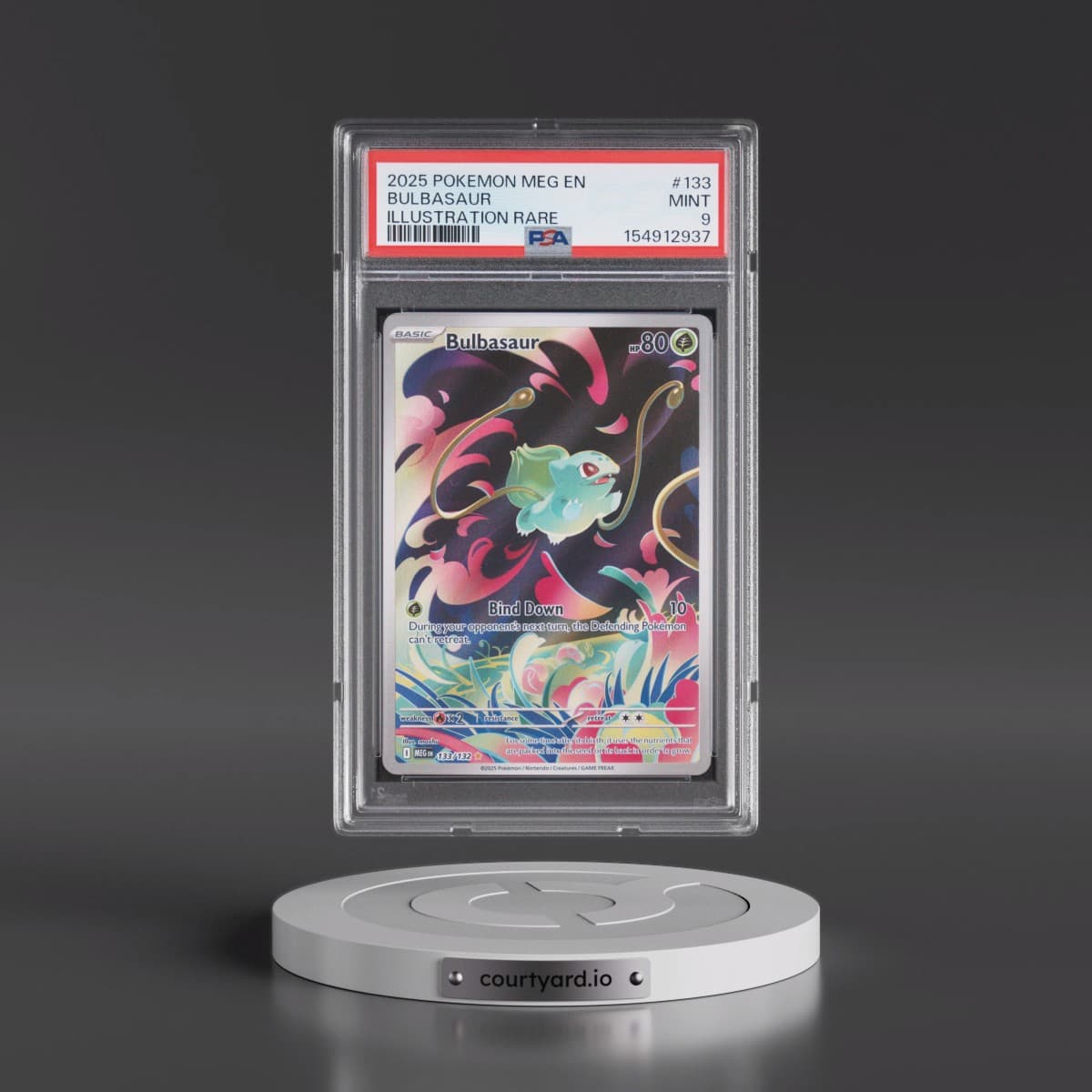2025 Pokémon Meg EN-Mega Evolution #133 Bulbasaur - Illustration Rare (PSA 9 MINT)