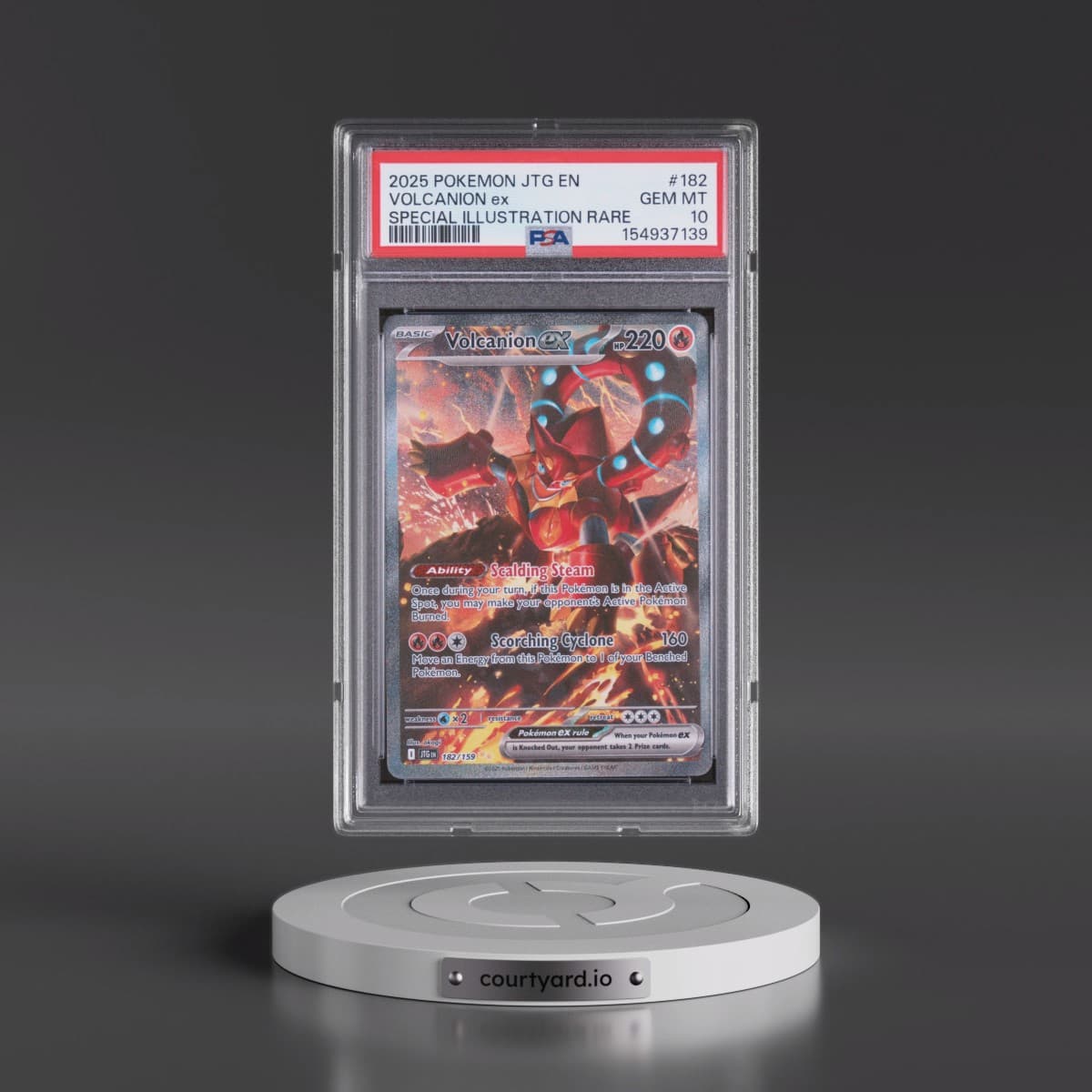 2025 Pokémon Jtg EN-Journey Together #182 Volcanion EX - Holo Special Illustration Rare (PSA 10 GEM MINT)