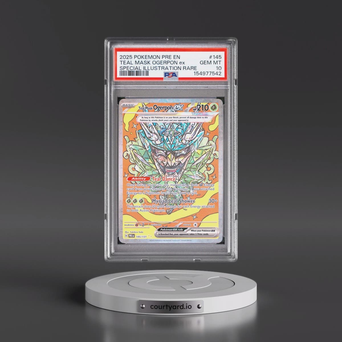 2025 Pokémon Pre EN-Prismatic Evolutions #145 Teal Mask Ogerpon EX - Holo Special Illustration Rare (PSA 10 GEM MINT)