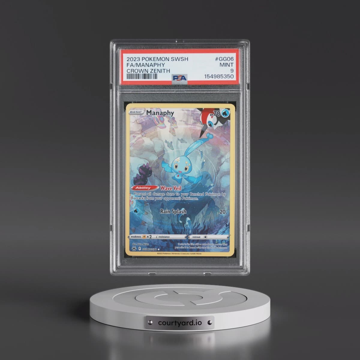 2023 Pokémon Sword and Shield Crown Zenith #GG06 Manaphy - Full Art (PSA 9 MINT)