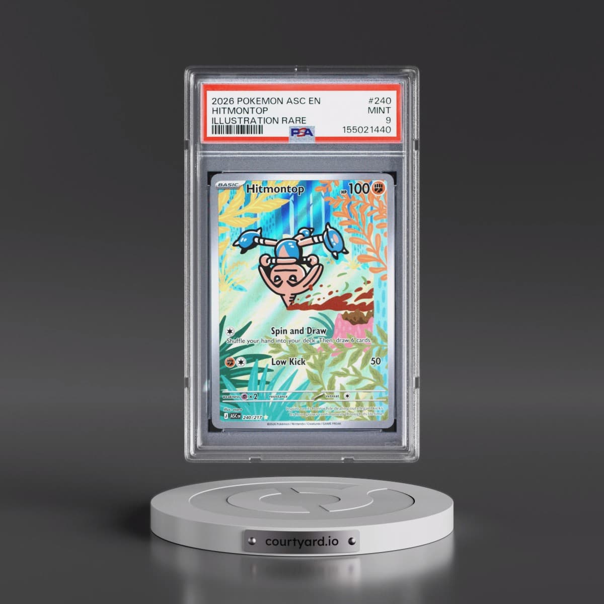 2026 Pokémon Asc EN-Ascended Heroes #240 Hitmontop - Illustration Rare (PSA 9 MINT)