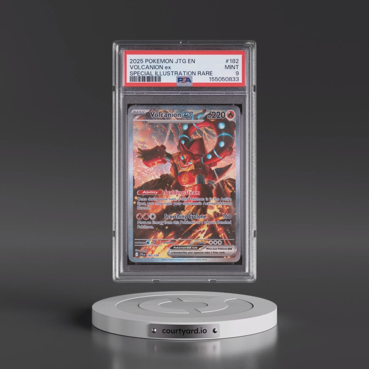 2025 Pokémon Jtg EN-Journey Together #182 Volcanion EX - Holo Special Illustration Rare (PSA 9 MINT)