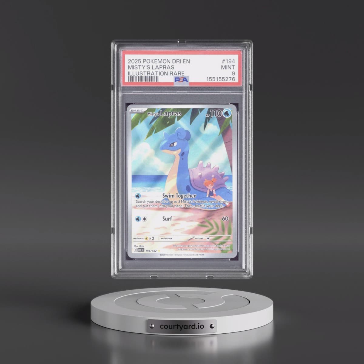 2025 Pokémon Dri EN-Destined Rivals #194 Misty's Lapras - Illustration Rare (PSA 9 MINT)